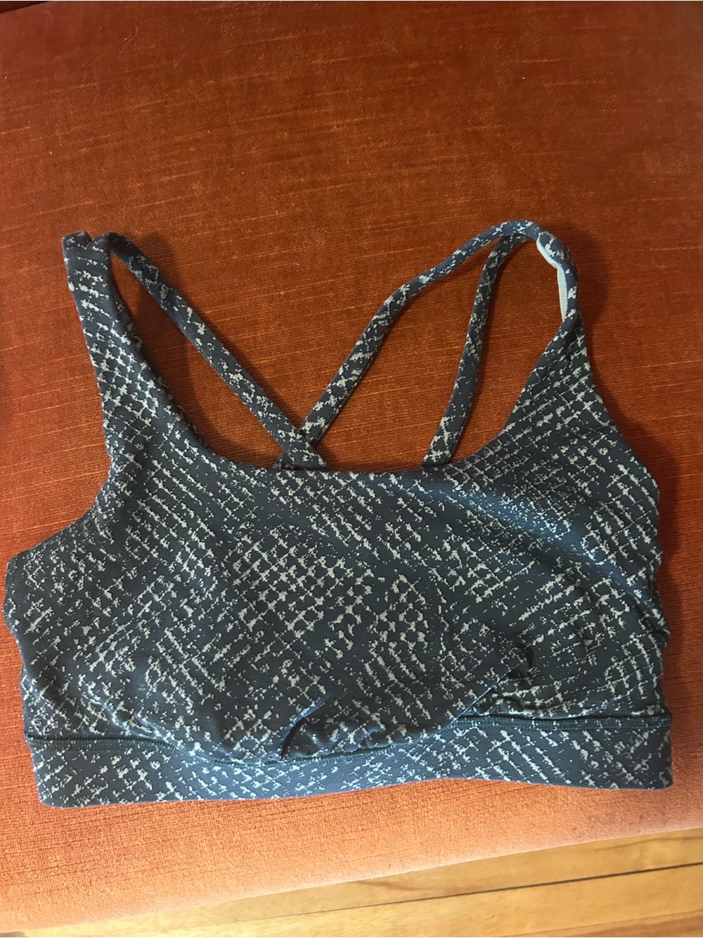 lululemon athletica Olive Green and Light Green Patterned Sports Bra